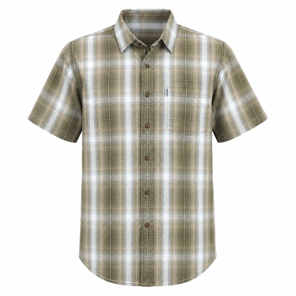 Carhartt Relaxed Fit Plaid Short Sleeve Button Down Shirt mens XL workwear brown